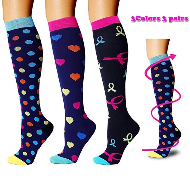 3 Pairs Compression Socks BEST Athletic Medical for Men Women Running