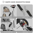 thumbnail image 5 of Pet Stroller (Gray) Dog Cat Small Animals Carrier Cage 4 Wheels Folding Flexible Easy to Carry for Jogger Jogging Walking Travel Up to 30 Pounds with Sun Shade Cup Holder Mesh Window, 5 of 10