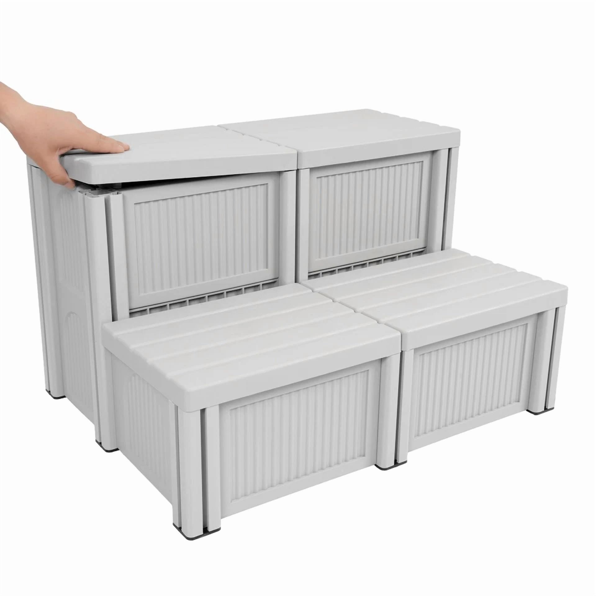Kojem Spa Hot Tub Step, 2-Step Stool With Storage, Non-Slip Multi Purpose Stairs