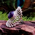 thumbnail image 4 of Handmade Sterling Silver Amethyst Cocktail Ring: Designer Jewelry, 4 of 10