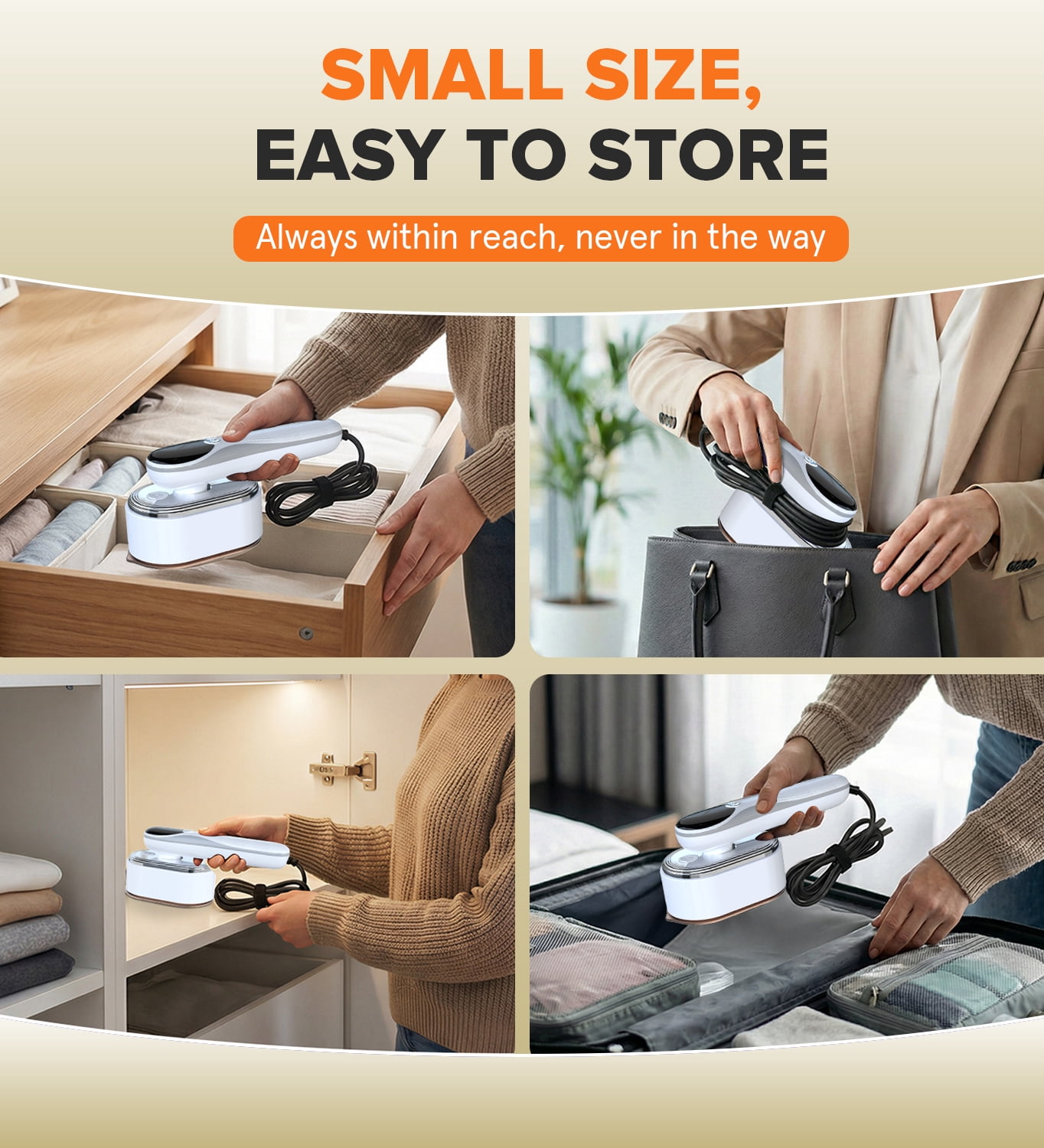 Loheer Steamer for Clothes, 1200W Handheld Garment Steamer with 10s Fast Heat & LCD Display, 4 Steam Levels, 90° Swivel Handle, Portable Travel Steam Iron for Home & Trip