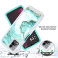 thumbnail image 2 of TJS for T-Mobile Revvl 6x Pro 5G / 6 Pro 5G Phone Case, with Built-in Screen Protector, Full Body Protective Glitter Bling Design Heavy Duty Hybrid Cover (Green Marble), 2 of 6