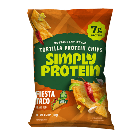 Simply Protein Restaurant Style Tortilla Chips Fiesta Taco, 7g Protein, Gluten Free, 1 pack, 4.58 oz