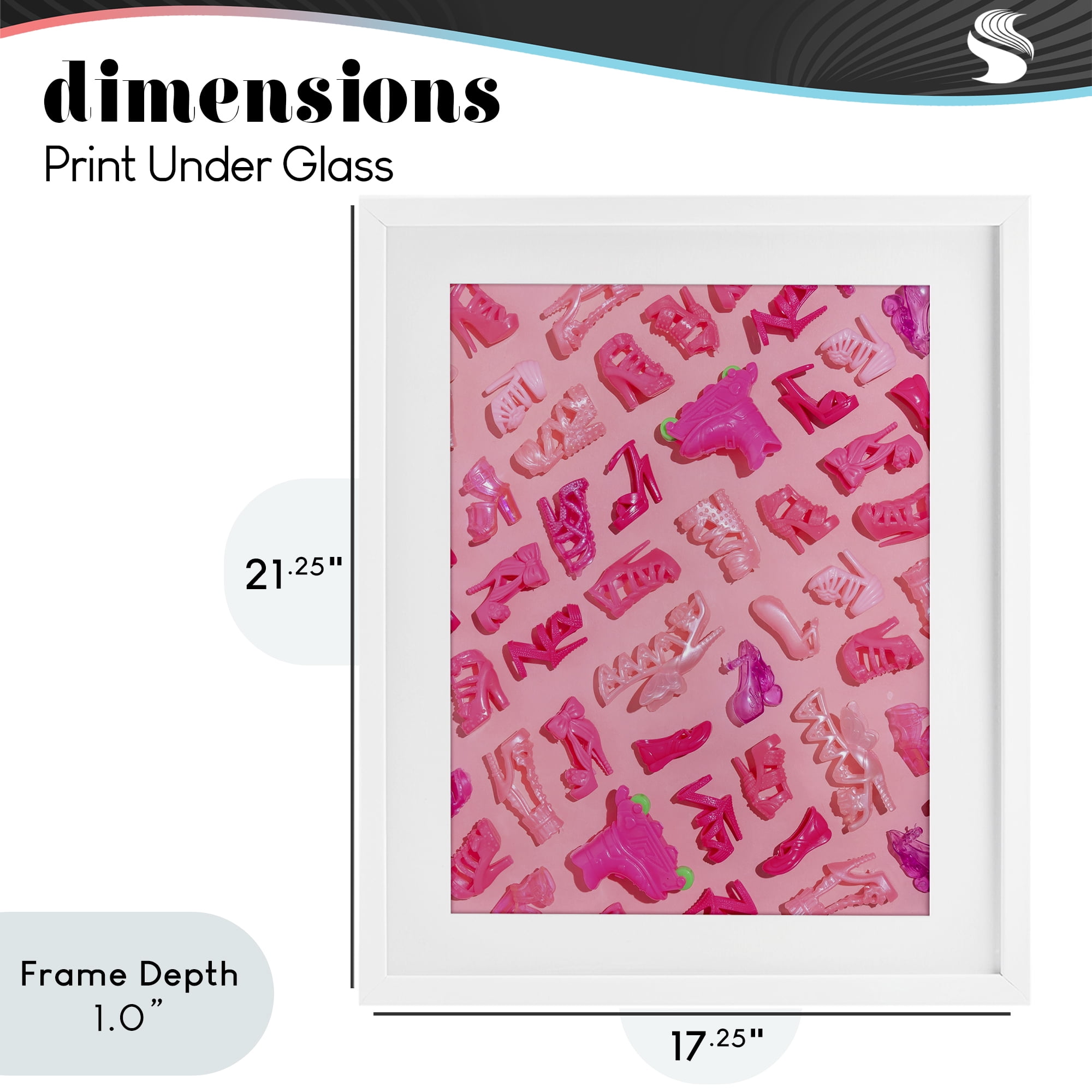 Stupell Industries Tiny Doll Shoes Pink White Framed Print Under Glass, design by LISH Creative