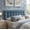 Blue, variant on Lily Stain-Resistant Performance Velvet Queen Size Headboard in Rust