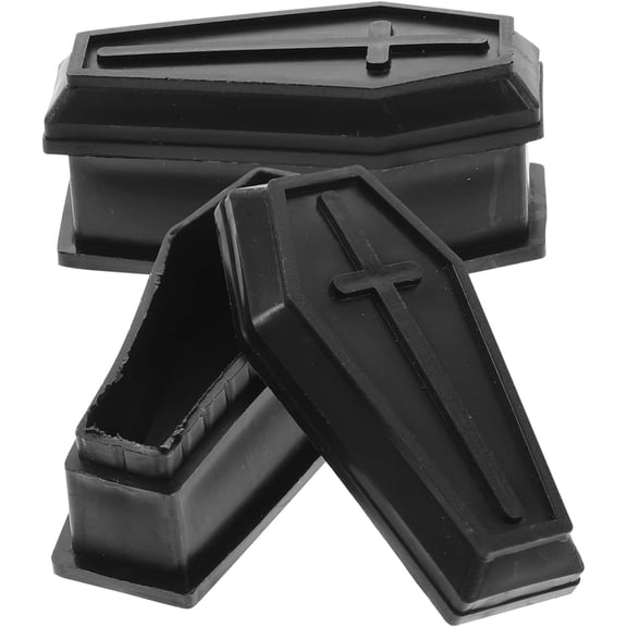 10pcs Coffin Ornaments | Mini Coffin Casket | Mini Halloween Coffin Haunted House Props | Coffin Figurine Coffin | Halloween Prop Funny Prank Prop | Miniature Makeup Stand Plastic