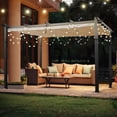 thumbnail image 4 of Perfect Garden 13 x 10 ft Outdoor Patio Pergola, Patio Shelter Pergola w/ Retractable Sun Shade Canopy, Aluminum Frame, 4 of 6