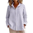 thumbnail image 2 of Neewe Womens Long Sleeve Shirts Striped Casual Summer Fashion Ladie Tops Loose Fit Spring Lightweight Clothes Beach Vacation, 2 of 9