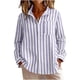 thumbnail image 1 of Camisa de Manga Larga Casual de Flanela con Rayas, Blusa de Bolsillo Delantera de Cuello Girado para el Uso Diario, Camisas de Malla de Manga Larga de Mujeres Embarazadas, 1 of 9