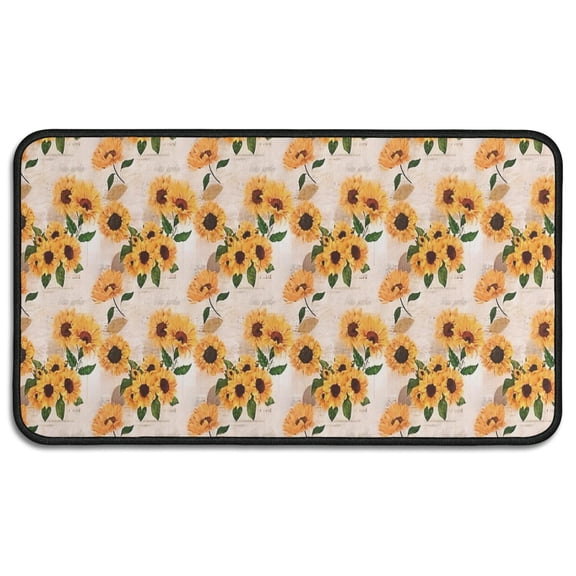 Beige Sunflower Pattern Door Rugs,Washable Non Slip Door Mats Indoor,Decorative Door Mats,Entry Mat Indoor for Entrance,Bedroom,Kitchen,Bathroom,30"x17"