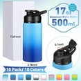 thumbnail image 4 of 10 Pack Aluminum Water Bottles Bulk 10 Colors Reusable Leak-Proof Lightweight Sport Bottles Set for Travel Team Camping Gym & Party Favors, 4 of 7