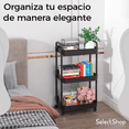 thumbnail image 3 of Carrito Auxiliar Organizador Multiusos 3 Niveles Plastico Negro, 3 of 5