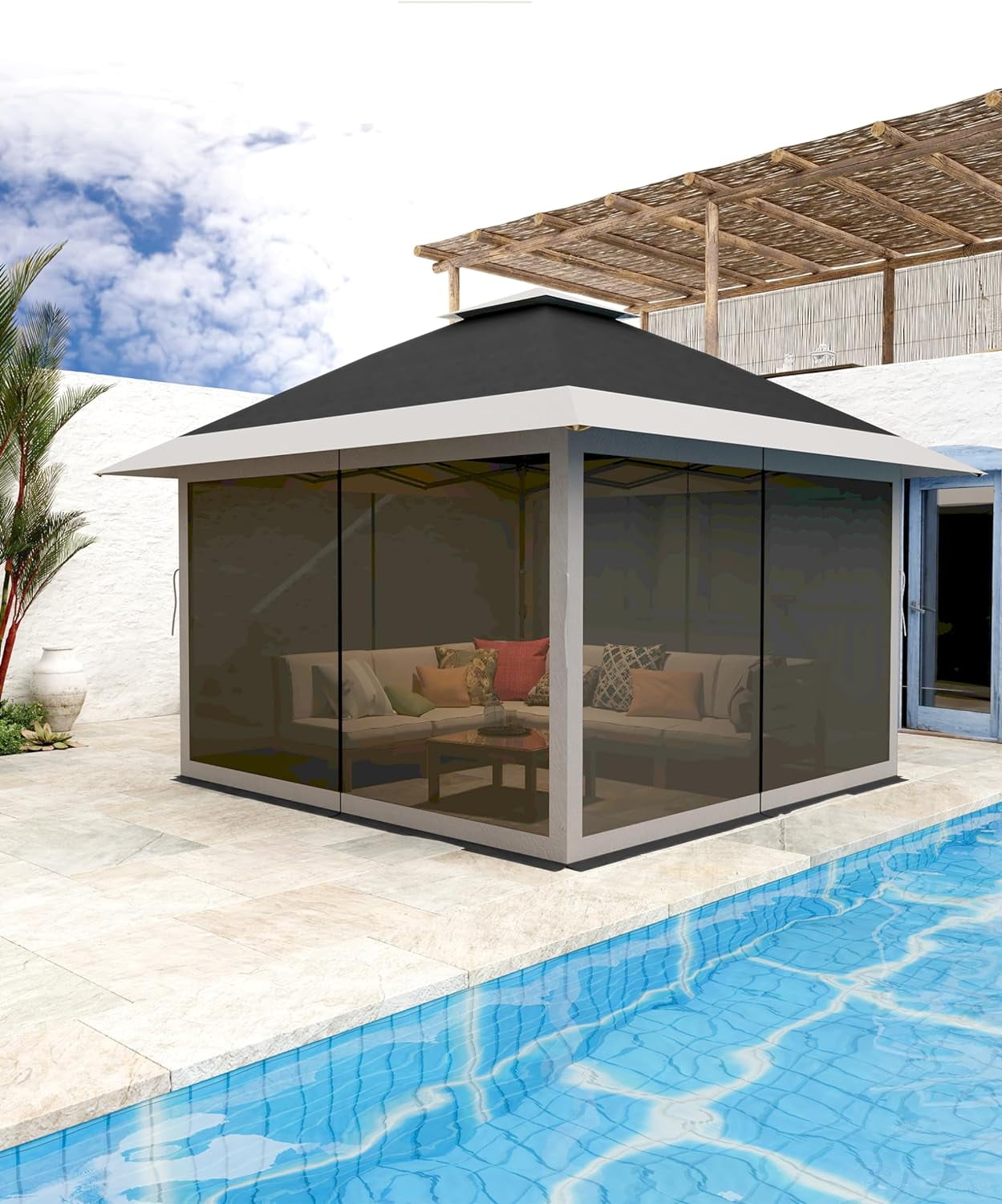 COZONY 12'x12' Pop-up Gazebo, Patio with Netting, Waterproof and UV Protection