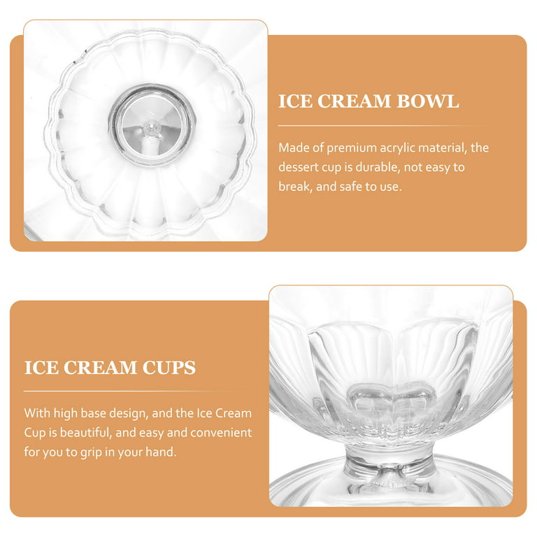 Ice Cream Cup High Base Dessert Cup Glass Ice Cream Container Ice