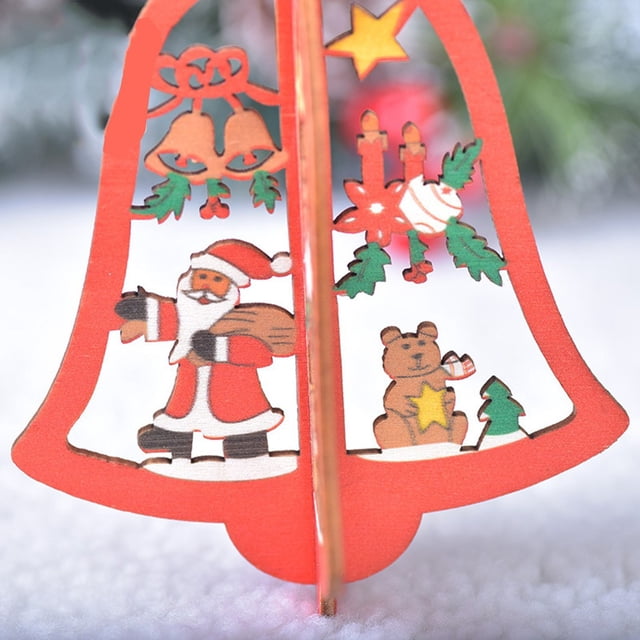 Fiudx Adorno Navideño de Copo de Nieve, Diseño Tridimensional Hueco, Elegante Colgante de Madera, Decoración Navideña Detallada, Decoración Festiva para El Hogar, Ideal para Árbol de Navidad, 1 Pieza