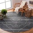 thumbnail image 2 of SAFAVIEH Kilim Adair Geometric Area Rug, Black/Ivory, 7' x 7' Round, 2 of 8