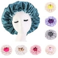 thumbnail image 1 of D-GROEE Satin Bonnet Sleep Bonnet Cap - Large Double Layer Reversible Adjustable Satin Cap for Sleeping Hair Bonnet, 1 of 7