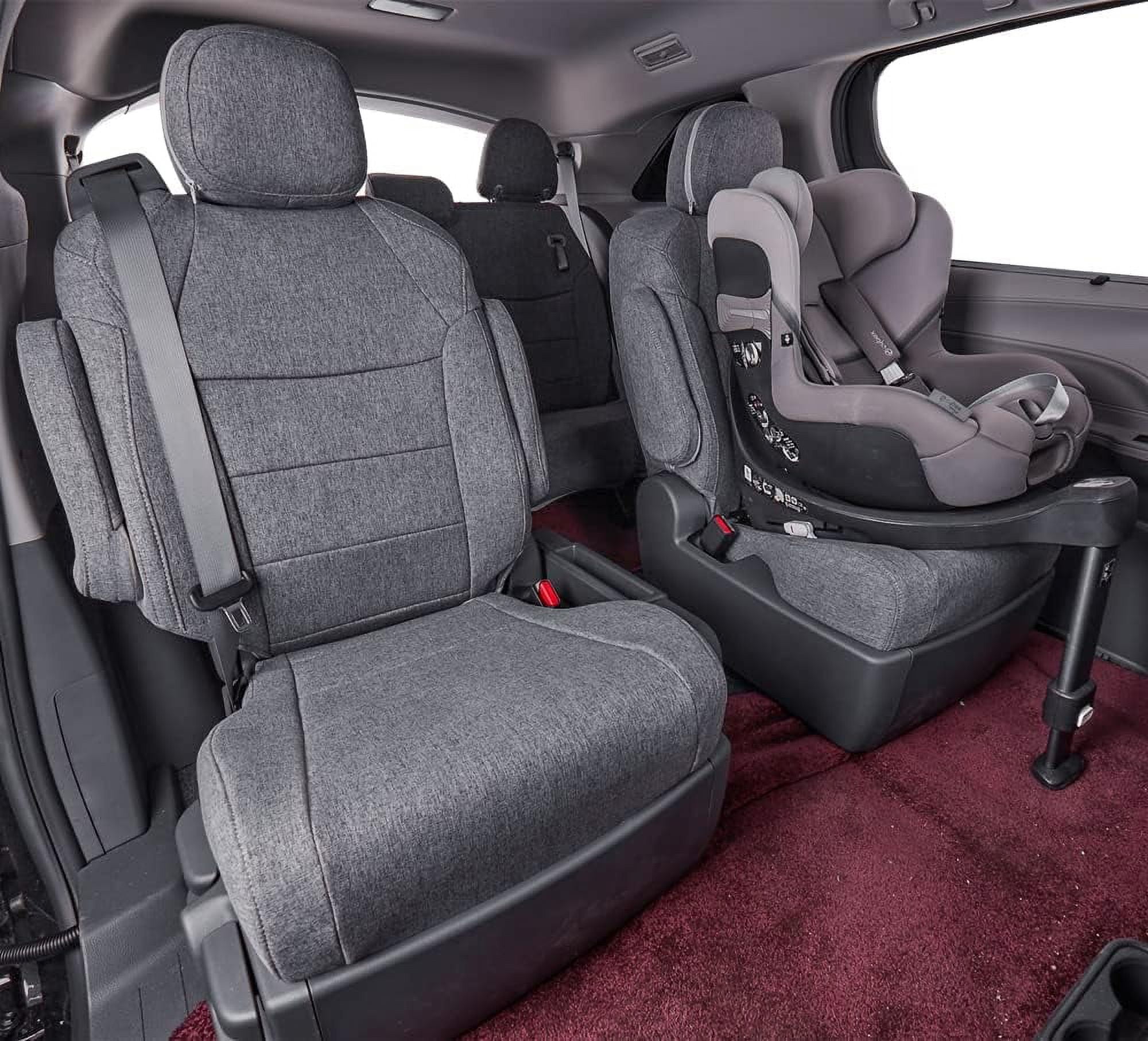 coverdream Highlander Seat Covers for 2020-2026 Toyota Highlander Suv Seat Cushion,2nd Row Captain Chair - Washable Polyester Auto Seat Covers(Full Set,Gray)