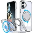 thumbnail image 1 of KOMI Étui Anneau Magnétique pour iPhone 16 Plus, Compatible avec MagSafe avec Support Anneau à 360°, Étui de Protection Antichoc pour iPhone 16 Plus Transparent, 1 of 5