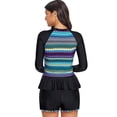 thumbnail image 1 of POGLIP Women's Multicolor Zigzag Accent Rashguard and Shorts, 1 of 5