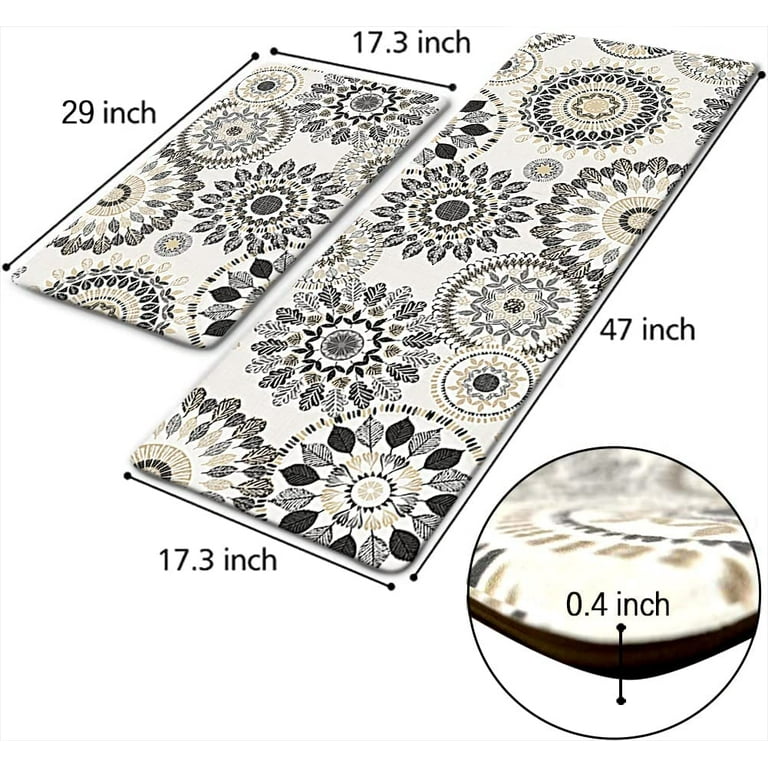 Sofort Anti Fatigue Kitchen Mats for Floor 2 Piece Set, Cushioned Memory  Foam Kitchen Rug, Non Slip Waterproof Black and Gold Marble Kitchen Mat