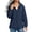 Navy, variant on Women Full Zip Hooded Windbreaker Jacket, Elastic Cuff Loose Fit Casual Outer Coat with Side Pockets, Lightweight Daily Jacket (Navy,XXL)