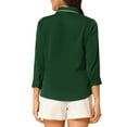 thumbnail image 3 of CAMISA DE BOTONES CON CUELLO DE LAZO Y MANGA 3/4 PARA MUJERES ELEGANTE Y DE TRABAJO EN COLOR VERDE OSCURO TAMAÑO M, 3 of 6