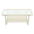 thumbnail image 5 of 2 Tiers Coffee Table for Living Room, Rectangle Storage Coffee Table(Creamy White Color) 39.3*19.68*16.53in, 5 of 15