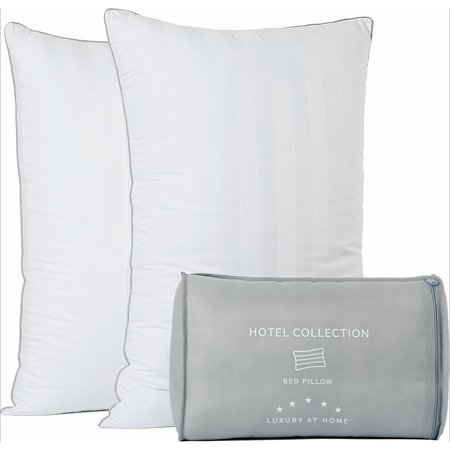 Hotel Collection Fluffy Bed Pillows King Size Set of 2- Down Alternative Pillow-Best Soft Pillows for Sleeping-Pillows for Side,Back and Stomach Sleepers-Relief Neck Pain - 20x34 in