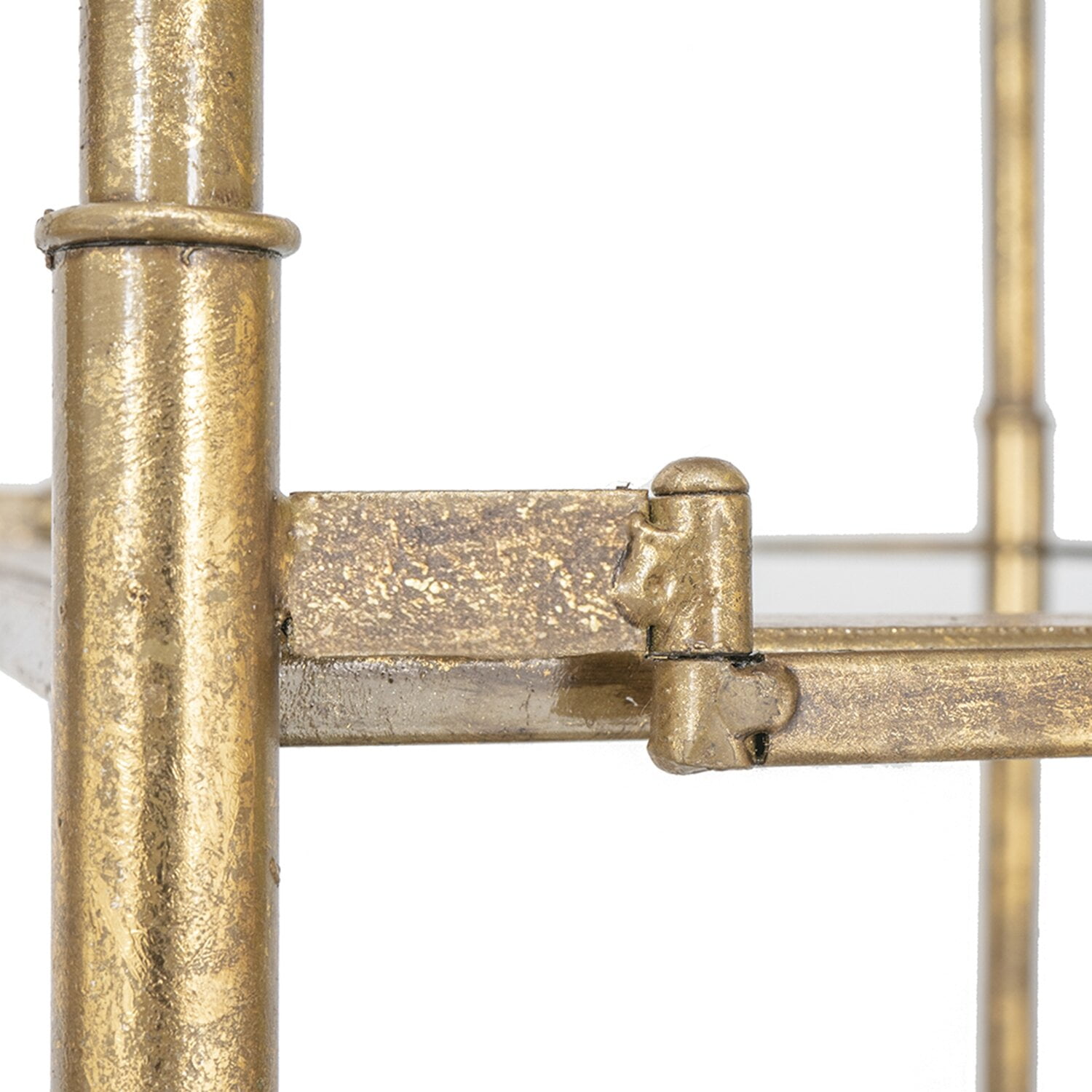 Living Room Display Shelves Antique Gold Six Tiered Mirrored