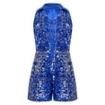 thumbnail image 3 of inhzoy Girls Sequin Romper Jumpsuit Sparkly Sleeveless Prom Concert Party Outfit Dancing Leotard Royal Blue 14, 3 of 7