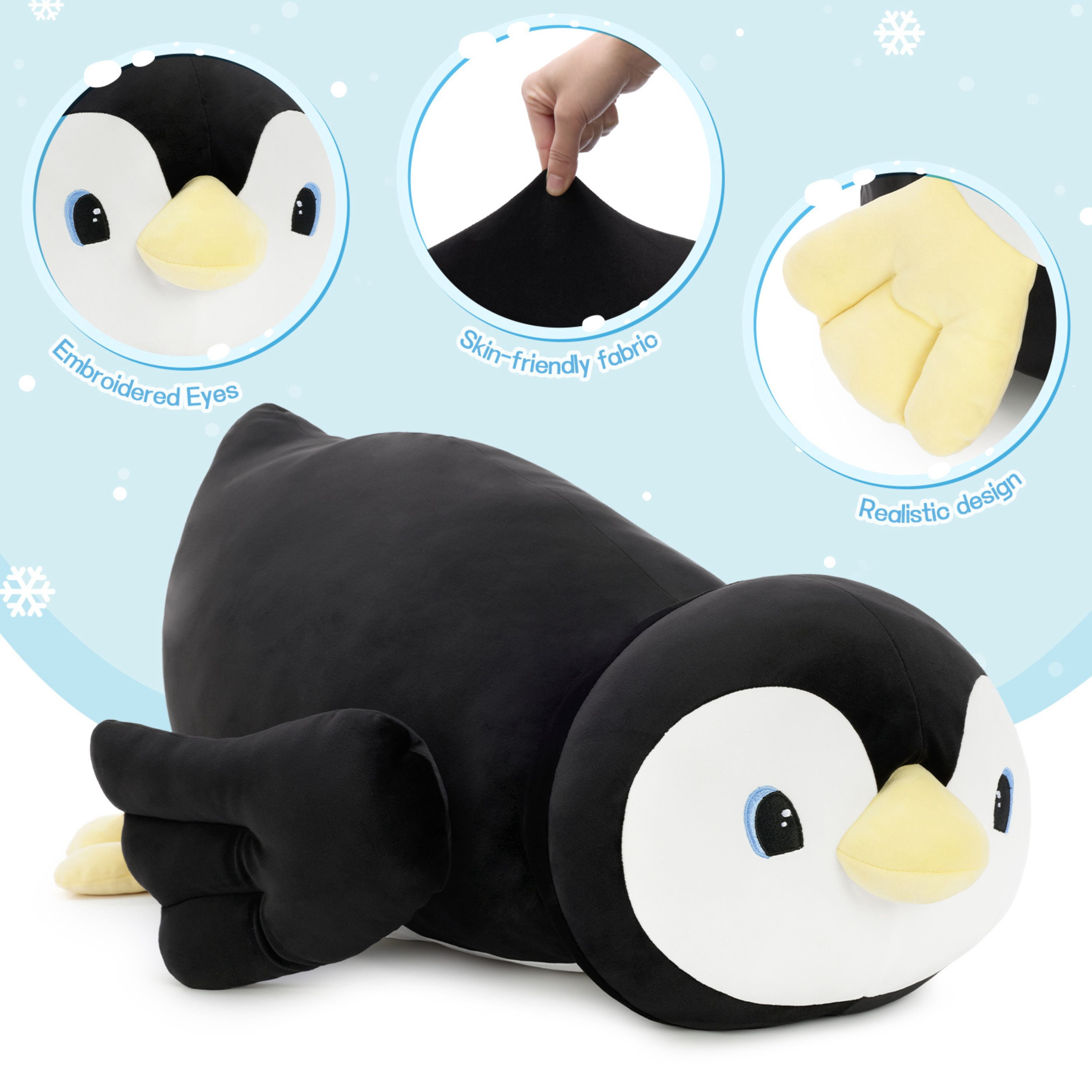 Muiteiur 39" Penguin Stuffed Animal Large Penguin Plush Body Pillow