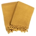 thumbnail image 4 of PÜSKÜL - Waffle Weave Thin Turkish Bath and Beach Towels - Turkish Cotton Oversized Quick Drying Waffle Towels for Travel 67x33 inch 2 Packs (Mustard Yellow), 4 of 9