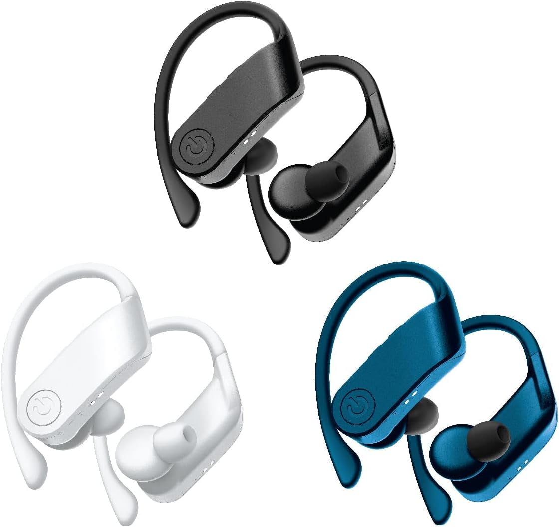 COBY True Sport Wireless Earbuds with Playback Controls, Bluetooth Earbuds for Phones & iPads, Blue