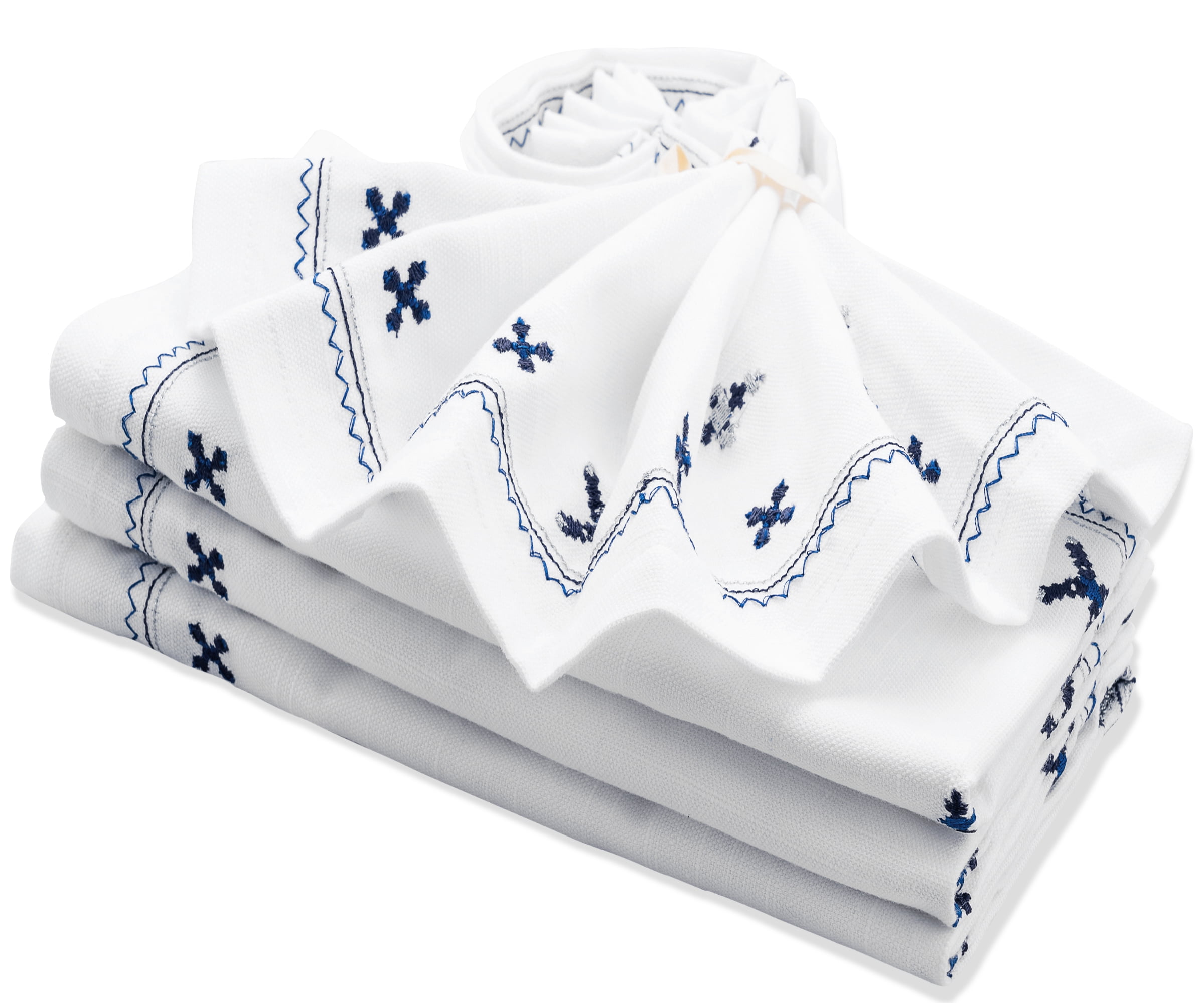 Atlas Kitchen PURE WHITE POLKA DOT Dinner Napkins Cloth 18x18 Bulk 100 –  Ameritex Linen