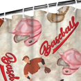 thumbnail image 3 of Beige Baseball Elements Pattern Shower Curtain 36"x72" ,Bathroom Decorative Shower Curtains Set with 12 Hooks,Modern Waterproof Washable Shower Curtain, 3 of 6