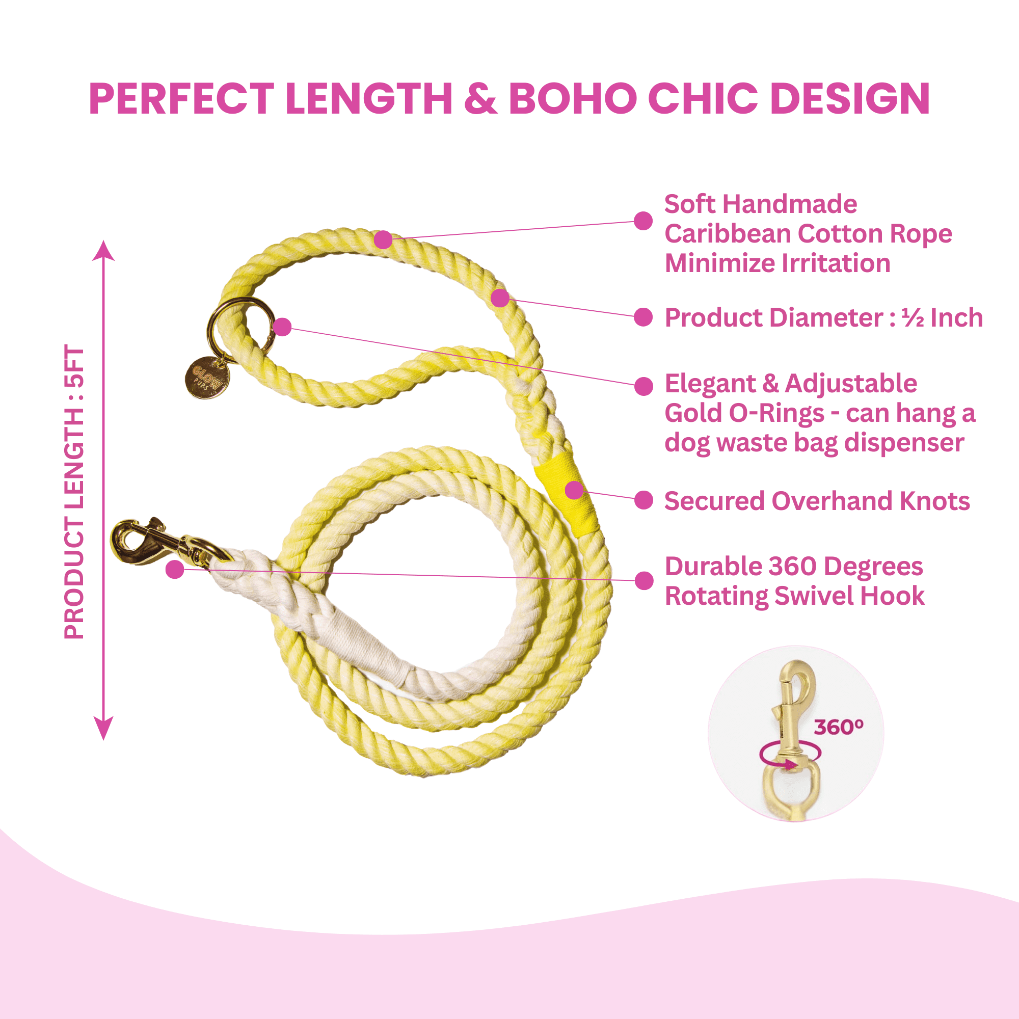 <new_title>Braided Ombre Dog Leash, Sunshine Yellow</new_title>