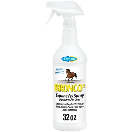 Farnam Broncoe Equine Fly Spray w/Citronella Scent for Horses & Dogs 32 Ounces