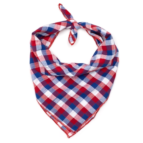 The Worthy Dog Check Pattern Classic Square Tie-On Bandana