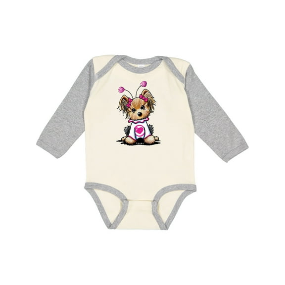 Inktastic Love Bug Yorkie Boys or Girls Long Sleeve Baby Bodysuit