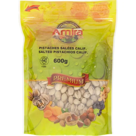 AMIRA Pistaches de Californie, Rôties et Salées 600 g