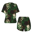 thumbnail image 5 of Naloa Camouflage Skull Women's Short-Sleeved Pajama Set, Loungewear, Summer pajamas, Breathable Cozy - XX-Large, 5 of 9