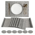 thumbnail image 2 of Ensemble de Table à Manger 16 Pcs Chemin de Table Dessous de Verre PVC Antidérapant Résistant à la Chaleur Lavable, 2 of 8