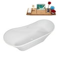 thumbnail image 4 of 67" Streamline B-476-211-WH Soaking Matte White Freestanding Tub and Tray With Internal Drain in Glossy White, 4 of 10