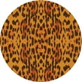 thumbnail image 1 of Ahgly Company Indoor Round Patterned Neon Orange Area Rugs, 4' Round, 1 of 6