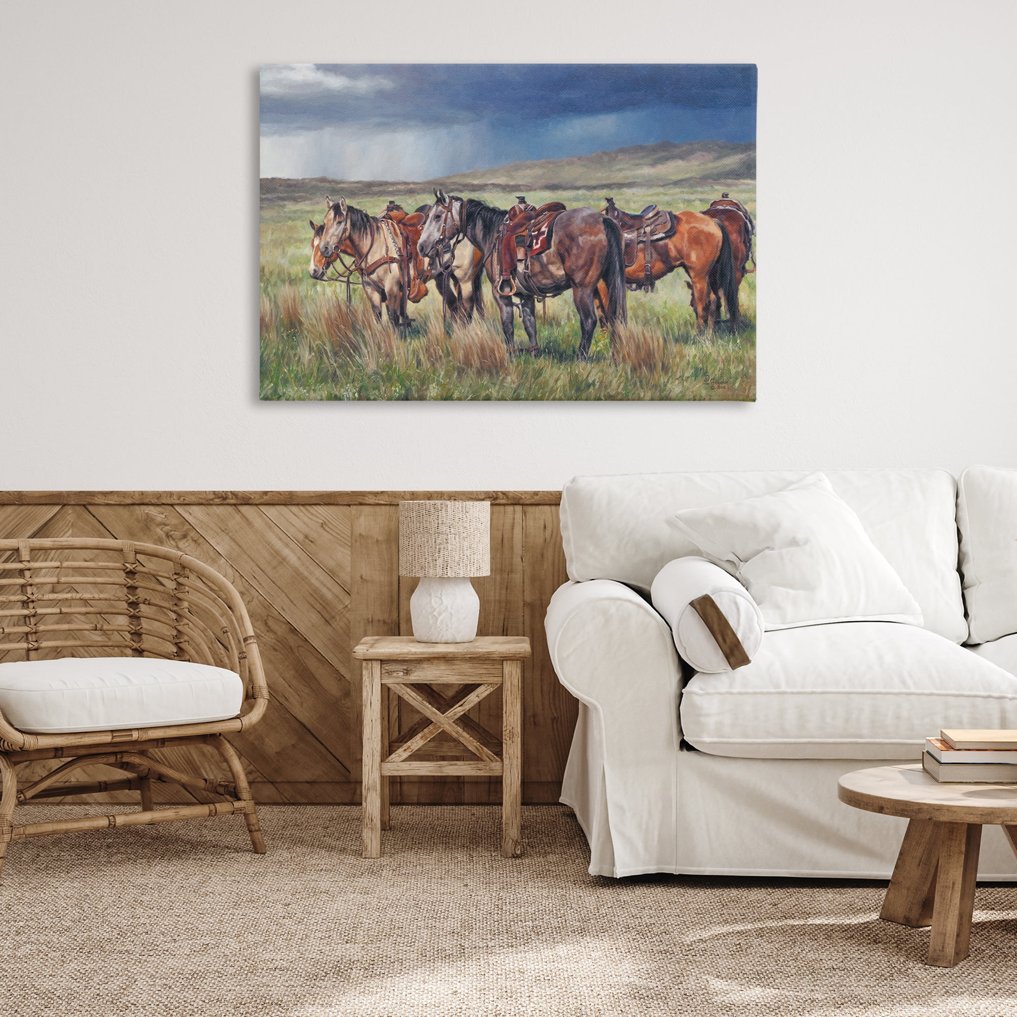 Stupell Industries Hurry Up & Wait Animals & Insects Painting Gallery Wrapped Canvas Art Print Wall Art, 45 x 30