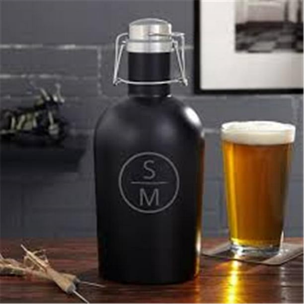 Visol BNO1825 32 oz Growler de Bière avec Gravure - Noir Mat