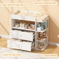 thumbnail image 6 of Linor Baby Changing Table Dresser with 2 Drawers, 4 Open Shelves, Anti-tip, and Storage Shelves, Sturdy, Easy-clean, White, 6 of 8