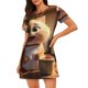 thumbnail image 1 of Fotbe Cartoon Cooking Cat Bata de Dormir para Mujer con Estampado, Camisón de Algodón de Manga Corta, Ropa de Dormir Casual, 1 of 6