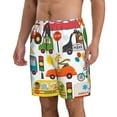 thumbnail image 2 of Kll Transports With Animals Men'S Casual Summer Beach Shorts Hawaiian Shorts With Pockets-3x-Large, 2 of 9